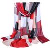 Lenço Pequeno de Chiffon para Cidade Proteção Solar Decoração Estilo Coreano Clássico Popular Geométrico Color Block Listrado Lenço Feminino FZS03
