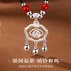 Collar de Seguridad de Plata Esterlina S999 para Mujer con Colgante de Ágata Roja Trenzada de Bendición, Cadena Clavicular Antigua Nueva Chinoiserie