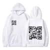 Sudadera Nueva Europea y Americana 2025 Código Bidimensional Pullover Top Holgado