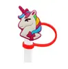 Cubierta de Popote de Silicona de Unicornio de Dibujos Animados Forma de Caballo Pequeño Compatible con Botella de Agua Stanley Tapa de Popote a Prueba de Polvo y Manchas