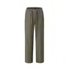 Estilo Igual de Lei Ge Calça de Linho de Fibra Natural de Alto Luxo e Elegância/Roupa de Trabalho Casual de Negócios Perna Reta Versátil 7411