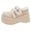 Zapatos de Algodón con Plataforma y Suela Gruesa Forrados de Polar para Mujer 2026 Nuevos Zapatos de Invierno para Mujer Botas de Nieve Zapatos Retro Cálidos Peludos