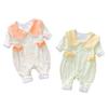 Ropa de una pieza de doble capa para bebé recién nacido, mono de manga larga de primavera y otoño, mono de princesa occidental para niña