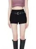 Shorts Pretos para Mulheres 2025 Novo Verão Cintura Alta Sexy Plus Size Slim-Fit Casual Short Hot Pants
