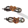 Presilha Twist de Gato com Estampa de Leopardo Fofa e Adorável para Mulheres, Design Único com Toque de Luxo, Presilha Reta para a Parte de Trás da Cabeça para Penteados