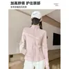 Top Interno Rosa de Corte Slim para Mulheres, Forro de Jaqueta de Penas de Inverno, Essencial para Uniforme Escolar, Jaqueta Suéter de Lã