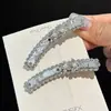 Pinza para el Cabello de Imitación de Concha de Lujo con Pedrería y Circonita, Pinza de Pato para Flequillo Lateral, Accesorio para el Cabello