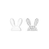 Aretes de Conejo para Mujer Simples Lindos Asimétricos Aretes de Conejo Exquisitos Diamantes Flash Zirconia Año del Conejo Regalo