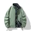 Venta Directa de Fábrica Chaqueta Reversible Casual de Cuello Alto para Hombre Tallas Grandes M-6XL Primavera y Otoño Juventud Exterior Cortavientos e Impermeable