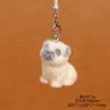 Resina Flocado Lindo Perrito Funda para Teléfono Celular Bolso Colgante Llavero DIY Colgante Colgante Joyería Decorativa Accesorios