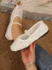 Sandalias de Hebilla Única Primavera y Otoño Retro Mary Janes Zapatos Planos de Ballet Zapatos Únicos para Mujer 2026 Nuevo Estilo Francés Malla de Hada