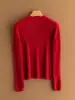 Nuevo Suéter de Cashmere 100% para Mujer Otoño e Invierno 2026, Cuello Alto, Calado, Manga Larga, Top de Punto Puro de Cachemira