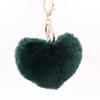 Llavero de Peluche con Forma de Corazón Rojo de Moda para Pareja, Colgante de Bola de Pelo de Conejo Sintético para Bolso, Accesorio para Coche al por Mayor