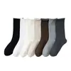 Calcetines blancos para mujer para primavera y otoño, finos, de algodón puro, sin costuras, de longitud media hasta la pantorrilla, antibacterianos 10A, con rayas verticales, borde enrollado, calcetines largos apilados