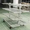 Carrito de Tela de Doble Cara, Estante para Tela, Carrito Giratorio de Malla para Fábrica de Ropa, Estante para Piezas de Corte, Carrito de Empuje, Estante de Exhibición de Producto Terminado