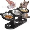Suporte de Tigela de Madeira para Pets Transfronteiriço Alimentador de Pets com Boca Inclinada Mesa de Jantar Suporte Vertical para Cães Bebendo Suporte de Tigela de Gato Ajustável