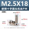 Tornillos de Acero al Carbono Pm Cabeza Redonda Cruz Niquelados Cola Plana Tornillos de Máquina M5M1M6 Tornillos Microelectrónicos M1.2M1.4M2M3M4