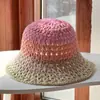 Nuevo Estilo Japonés Dulce Graduado Gradual Sombrero de Pescador de Paja Verano Protección Solar Mostrando Cara Pequeño Sombrero de Sol Sombrero de Cubo Sombrero de Paja de Moda