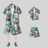Camisa floral de manga corta, Ropa de playa de Hainan, Estilo hawaiano de Sanya, Conjunto de pantalones cortos finos de verano para hombre y pareja de viaje a Tailandia