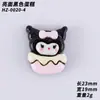 Serie Negra Gato de Dibujos Animados Pegatina de Resina Placa de Letras con Lazo Kumi Estuche de Teléfono DIY Pasador para el Cabello Accesorios de Resina