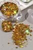 Arte de unha lantejoulas coreanas glitter misto ultrafino flash cor cola de unha flash brilhante gradiente adesivo de unha vermelho da internet