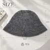 Nuevo sombrero de pescador de punto de lana a rayas para mujer, perfecto para otoño e invierno, versátil, adecuado para cabezas grandes, hace que la cara se vea más pequeña y se puede personalizar con un logotipo