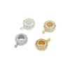 Color Oro Real 18K Zirconia Conservante de Color Incrustado Patrón de Agujero Grande Pulsera de Perlas Redondas Accesorios de Joyería Espaciadores Hechos a Mano para DIY C44