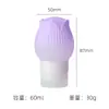 Garrafas de silicone personalizadas para viagem da Amazon com design criativo de lótus e escova para gel de banho, frascos de armazenamento para viagem, frascos dispensadores de viagem