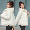 Jaqueta acolchoada de algodão feminina 2026 inverno nova roupa feminina estilo coreano com capuz espessa quente jaqueta pão jaqueta de algodão para baixo jaqueta acolchoada de algodão casaco feminino