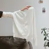 Cárdigan de Punto Redondo Suave y Esponjoso Estilo Coreano Chaqueta Pequeña Ropa de Otoño/Invierno para Mujer Suéter que Reduce la Edad Capa Exterior Top Adelgazante