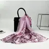 Bufanda Larga de Hiedra de Moda 50*160 Bufanda de Seda Versátil con Georgette Similar a la Seda para Mujer, Bufanda Fina de Seda