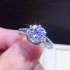 Oito Corações e Oito Flechas Banhado a Pt950 Anel Aberto para Mulheres Popular na Internet Douyin Kuaishou Best Seller, Elegante Anel de Diamante Simulador de Alto Carbono