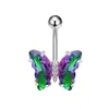 E-commerce Transfronteiriço Europeu e Americano Mais Vendido Unha do Umbigo Borboleta Cravejada com Zircônia Argola do Umbigo Aço Inoxidável Joias para Piercing Fabricante Atacado