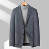 Terno de lã de dupla face de alta qualidade para homens de outono e inverno terno casual jovem e de meia-idade casaco ocidental simples simples overcoat masculino