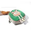 Lindo Lindo Gato de Peluche Tridimensional Bolsa Verde Correa para Teléfono Móvil Bolsita para Tarjetas de Cambio Bolsa de Almacenamiento Adornos Colgantes Portátiles Universales