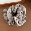 Goma de pelo scrunchie retro elegante de estilo coreano, color liso, tejido, fruncido en la cintura, capullo de flor, para mujer, accesorio para el pelo plisado de alta gama para coleta baja