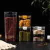 Frasco Hermético para Almacenamiento de Granos con Tapa, Caja Cuadrada a Prueba de Polvo para Almacenamiento de Alimentos, Frasco Cuadrado para Almacenamiento de Snacks, Frasco para Granos