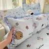 Juego de Cuatro Piezas de Hilo Puff con Borde de Shell Ultra Suave Clase A, Súper Suave y Amigable con la Piel para Todas las Estaciones, Funda Nórdica, Juego de Tres Piezas de Sábana para Dormitorio