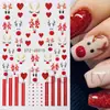 Pegatinas Navideñas de Arte para Uñas Transfronterizas Caricaturas Corazón Rojo Reno Rojo Navideño Pegatinas Adhesivas de Línea para Uñas