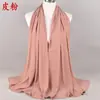 Nueva Moda de Verano Color Sólido Arruga Natural Perla Gasa Pañuelo para la Cabeza Bufanda de Seda Cubrecabezas Suministro Transfronterizo