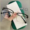 Armazón para gafas de miopía de media montura ultraligero TR90 2023 nuevo armazón para gafas de miopía con grado ajustable lente plana anti-luz azul