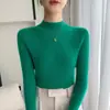 Malha de Gola Alta Meia-Alta Sem Costura Pronta para Vestir Feminina Manga Longa Outono e Inverno 2025 Versátil Modelagem que Emagrece Top com Gola Alta