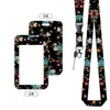 Novo Cordão de Flores da Amazon Porta-Cartão de Puxar Fácil Pode Ser Impresso com Vários Padrões, Porta-Crachá, Porta-Identificação, Chaveiro