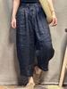Pantalones de verano para mujer, de lino, holgados, adelgazantes, de pierna ancha, con cordones, informales, de color liso