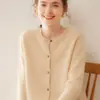Nuevo Suéter Cardigan de Cachemira para Mujer Otoño 2026, Suéter Corto de Punto Simple con Cuello Redondo Adelgazante
