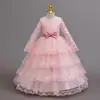 Nuevo vestido infantil para niñas, vestido esponjoso de tul de princesa, vestido de noche de cumpleaños para niñas, vestido de actuación escénica para el Día del Niño