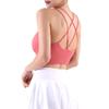 Liquidación de Venta Bra de Yoga Fitness Transpirable a Prueba de Golpes para Correr con Espalda Cruzada y Fruncido para Mujer