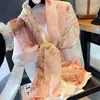 Bufanda de Seda para Mujer, Estilo Coreano de Verano Versátil Parasol Chal de Algodón y Lino, Doble Uso para Viajes a la Playa y Fotografía, Bufanda Velada Larga y Delgada con Protección Solar