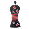 Funda de madera para palo de golf con raya de estrella de cinco puntas funda protectora para club No. 1 madera 3/No. 5 madera UT funda de palo de madera PU impermeable