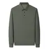 Nueva Camiseta de Manga Larga para Hombre con Diseño de Flor de Piña Primavera Cuello Campana Casual de Negocios Camisa Polo Top Base Elástica Hombre
